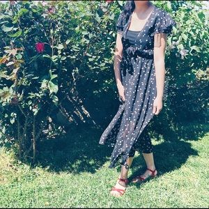Dresses - Floral Front Tie Dress Dresses - Floral Front Tie Dress